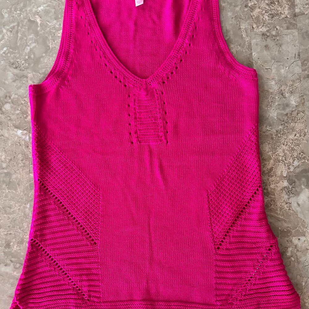 Lilly Pulitzer CoCo In Resort Sweater Tank Top Pink Small